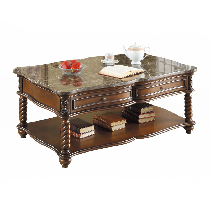 Table basse à plateau en marbre