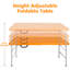 Table pliante portative orange 4 pieds pour un maximum de 135 kg pour l'intérieur et l'extérieur-646864129