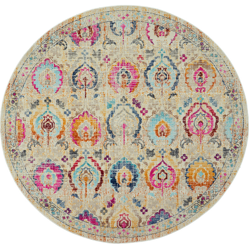 Erinn Oriental Area Rug, Round 115 cm