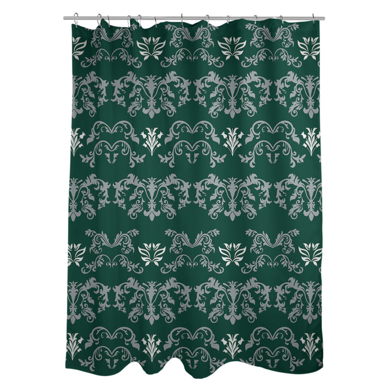 Rideau de douche New York, Vert foncé / gris / blanc