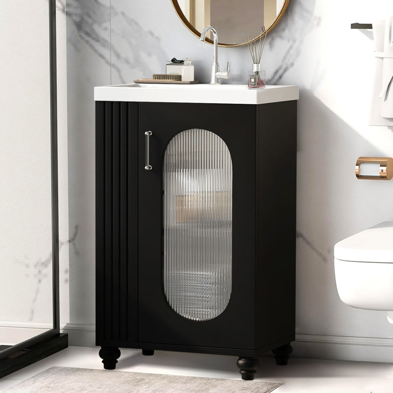 Meuble-lavabo moderne 20 "avec lavabo, Noir