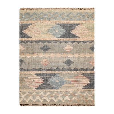 Tapis oriental de style oriental en jute tissé à la main gris, gris anthracite 5 po x 6 po x 3 po