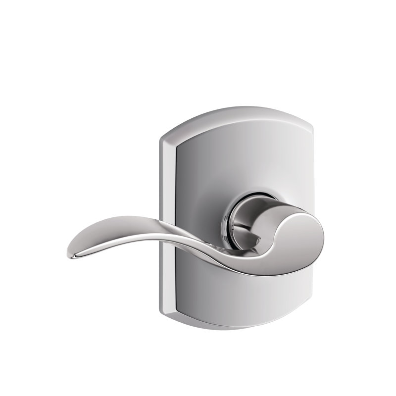 Accent Lever with Greenwich Trim Hall and Closet Lock, Bright Chrome