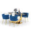 Ensemble de salle à manger rectangulaire à piédestal avec chaise tissée-112603930-112604011