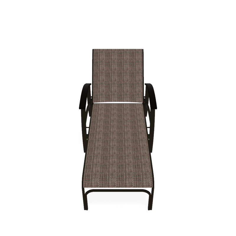 Belle Isle Outdoor Chaise Lounge, Textured Beachwood, Forest Forest Green 22D Sunbrella®, Kona P10