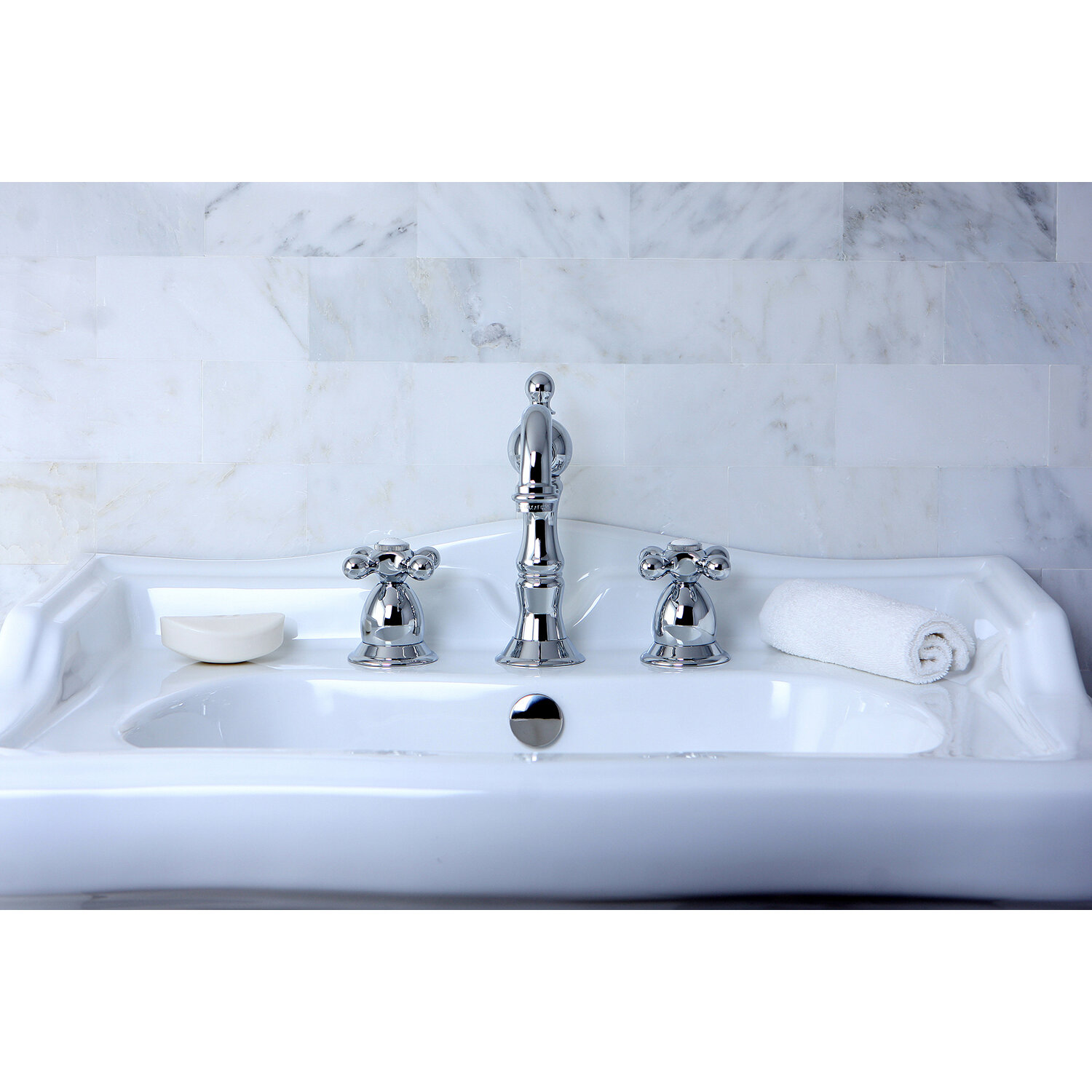 Kingston Brass Heritage Widespread Bathroom Faucet With Drain Assembly   Default Name 