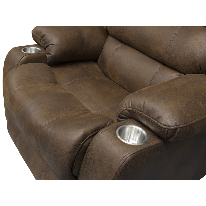 Aubreah Upholstered Recliner, Brown 100% Polyester