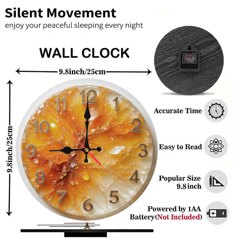 Horloge avec motif tranche d'agrumes