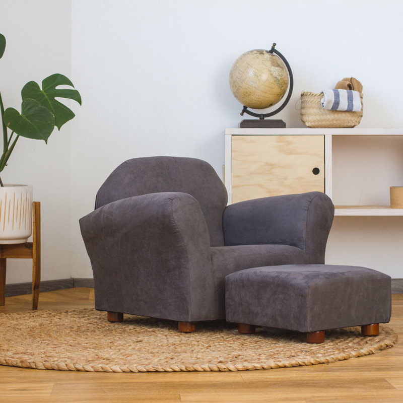 Fauteuil pour enfant avec repose-pieds Weybridge, Anthracite