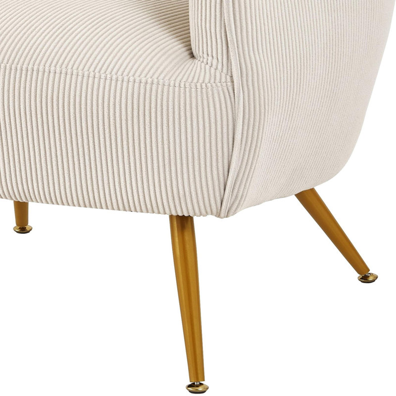 Fauteuil demi-tonneau Corduroy, Beige
