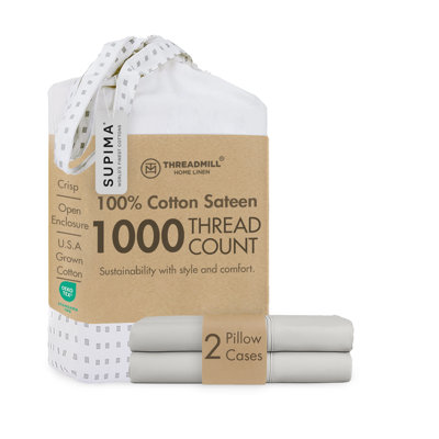 Ensemble de taies d'oreiller en coton Supima à densité de tissage 1000 fils Threadmill