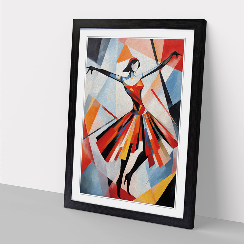 Ballet Dancer Constructivism - Framed Print, Black Framed, 64cm H x 46cm W x 2cm D