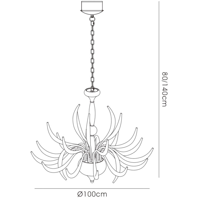 Tunnel 24 - Light Unique/Statement Chandelier, Polished Chrome