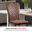 Tufted Upholstered Velvet/Suede Armless Dining Chair-538156153