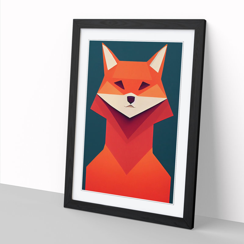 Mr Fox Abstract Vol.2 - Wall Art, 64cm H x 46cm W x 2cm D, Walnut
