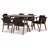Karalyne 7-Pc Dining Set in Black Imitation Leather Upholstery, 29.5'' H X 21.7'' W X 21.1'' D-1851511184