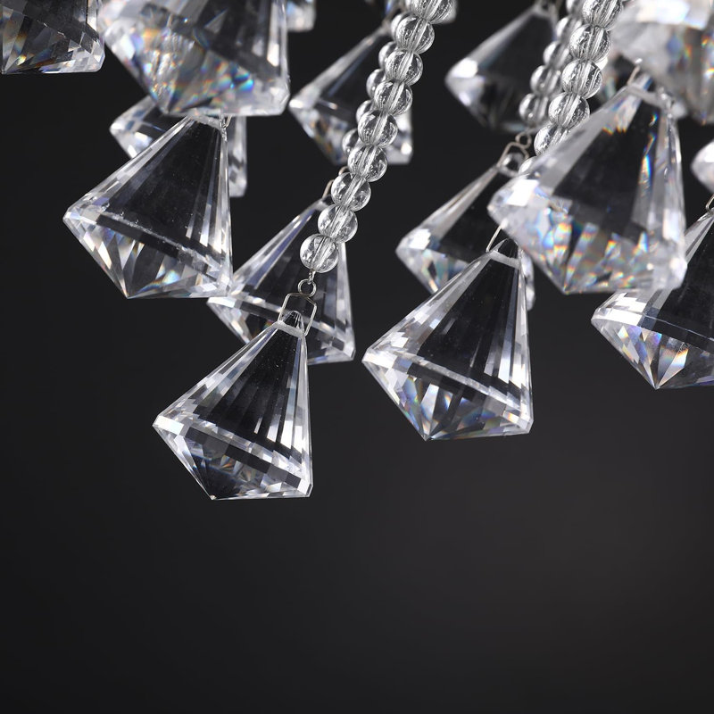 Golu 40inches Big Flower Plafonnier en cristal pour salon Lustres en cristal à intensité variable 3000-6000K