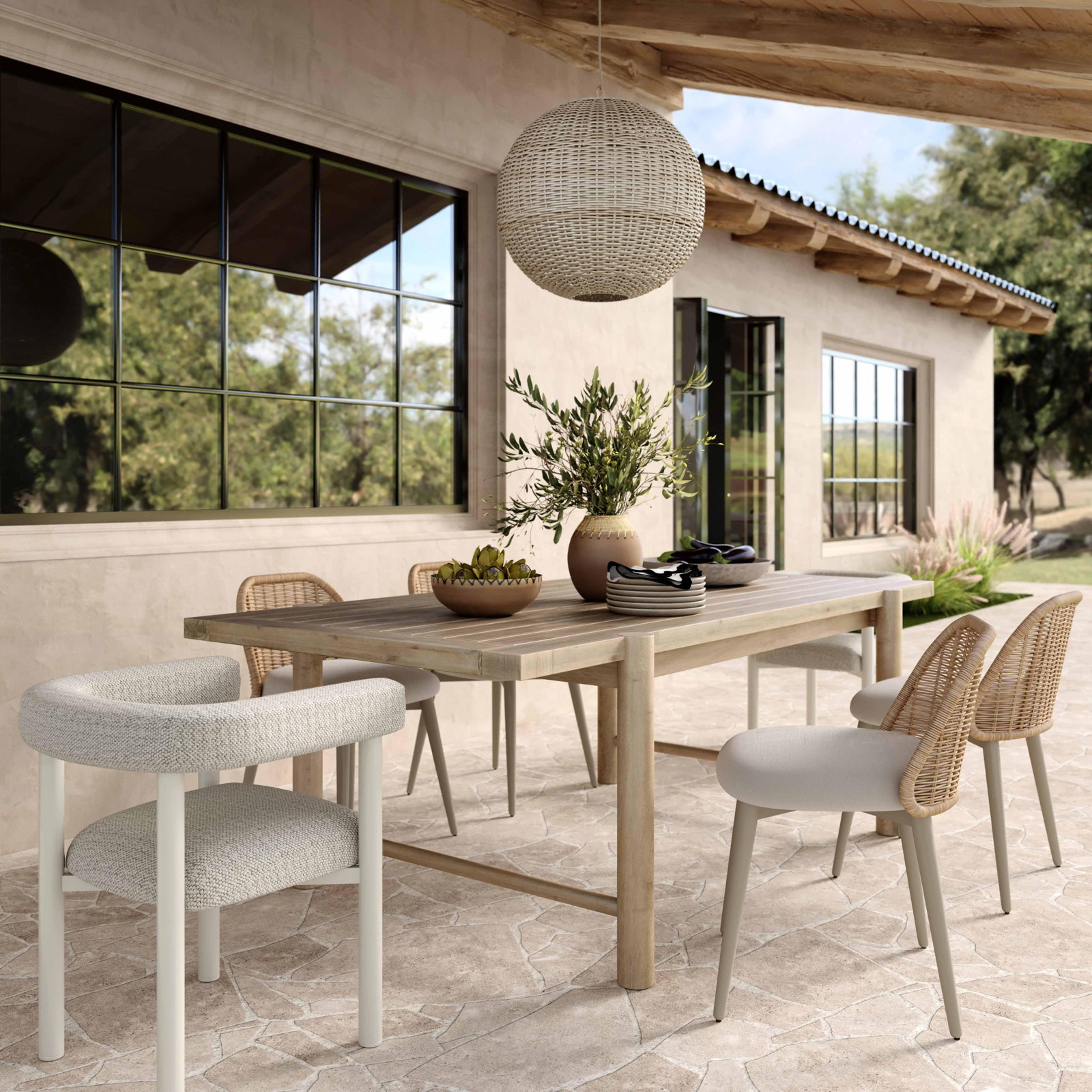 Premium All-Weather Wicker Outdoor Dining Armchair