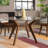 Hayek Round Glass Top Solid Wood Base Dining Table