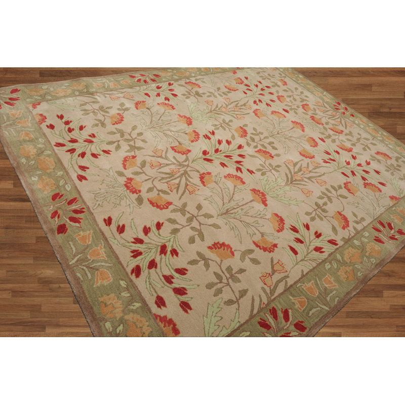 Rectangle Geometric Power Loomed Wool Area Rug, Rectangle 4' x 6'