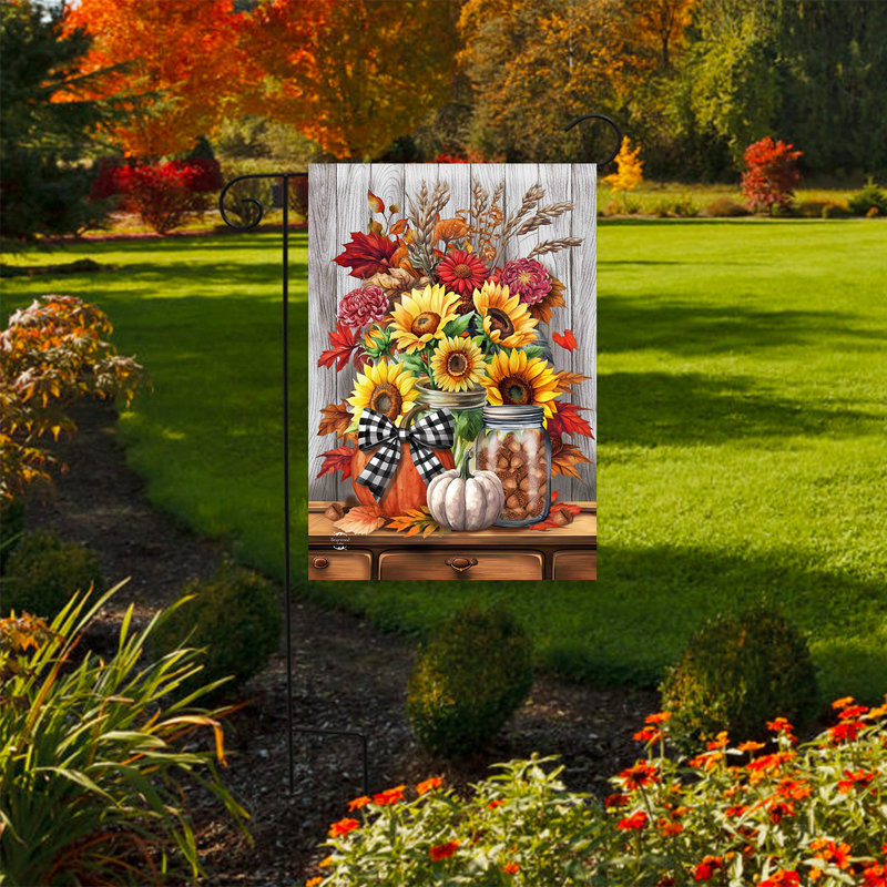 Drapeau de jardin tournesols et mamans