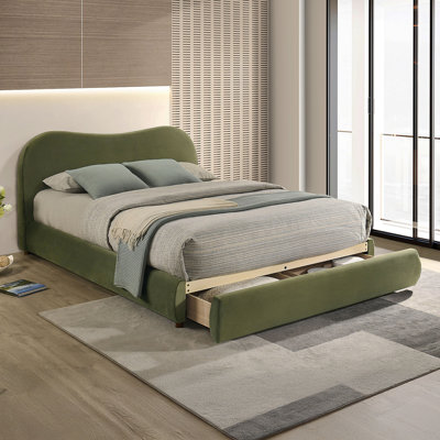 Platform Bed With Upholstered Headboard And Storage For Bedroom