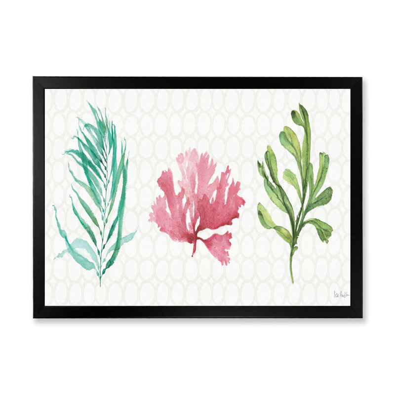 «Mixed Botanical Green Leaves II», reproduction d'art, H 36 po x l 46 po x P 1,5 po, Cadre noir