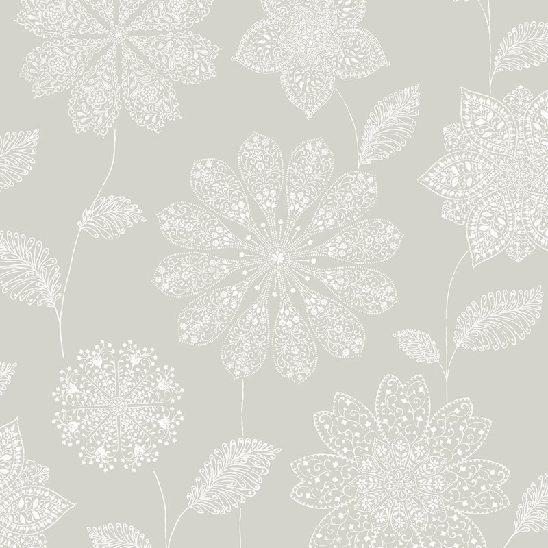 Papier peint floral 33 pi x 20,5 po Eclipse, Noir