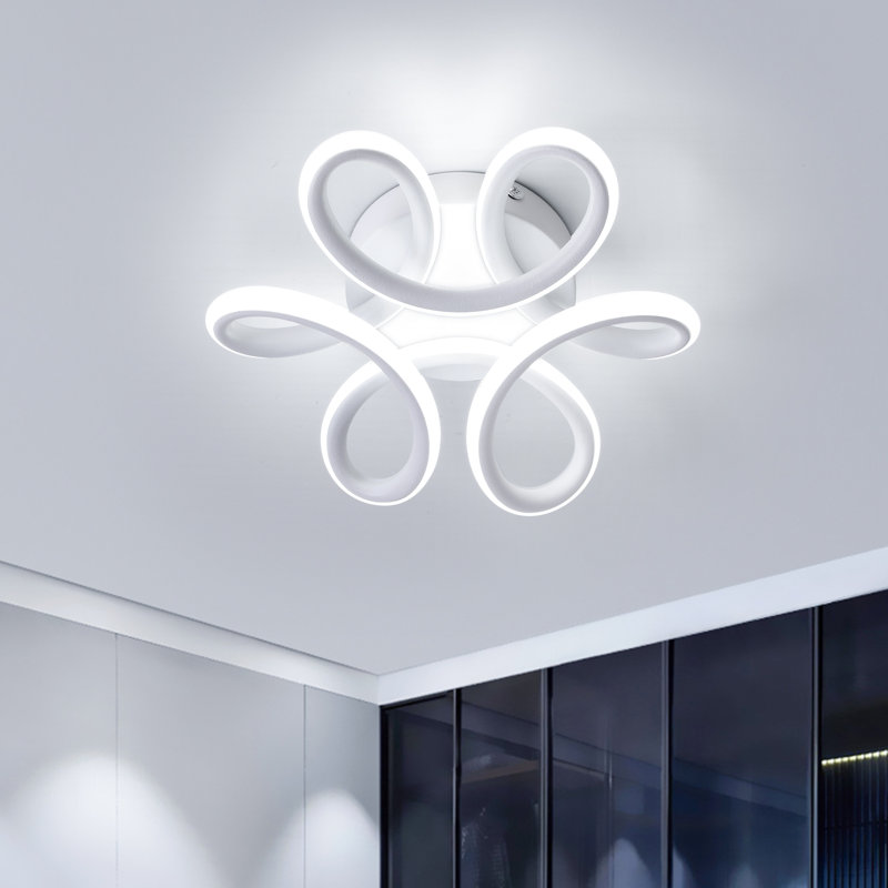 Pivoine 6 - Light 25cm LED Semi Flush Mount, White