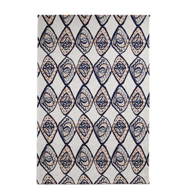 Bleu marine/brun Tapis décoratif