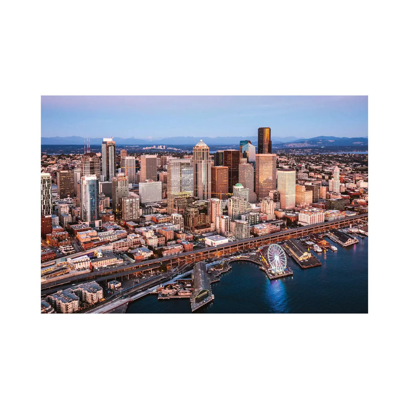 Seattle Downtown At Dusk by Matteo Colombo - No Frame Gallery-Wrapped Canvas Giclée on Canvas, 30.48cm H x 45.72cm W