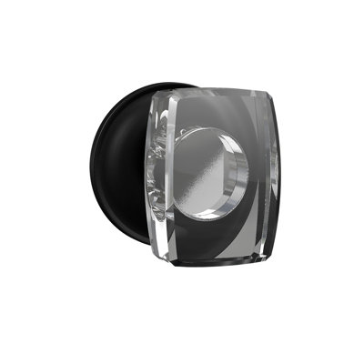 Bravura 927-0 Dummy Rectangular Glass Knob on Traditional Round Rose in Matte Black