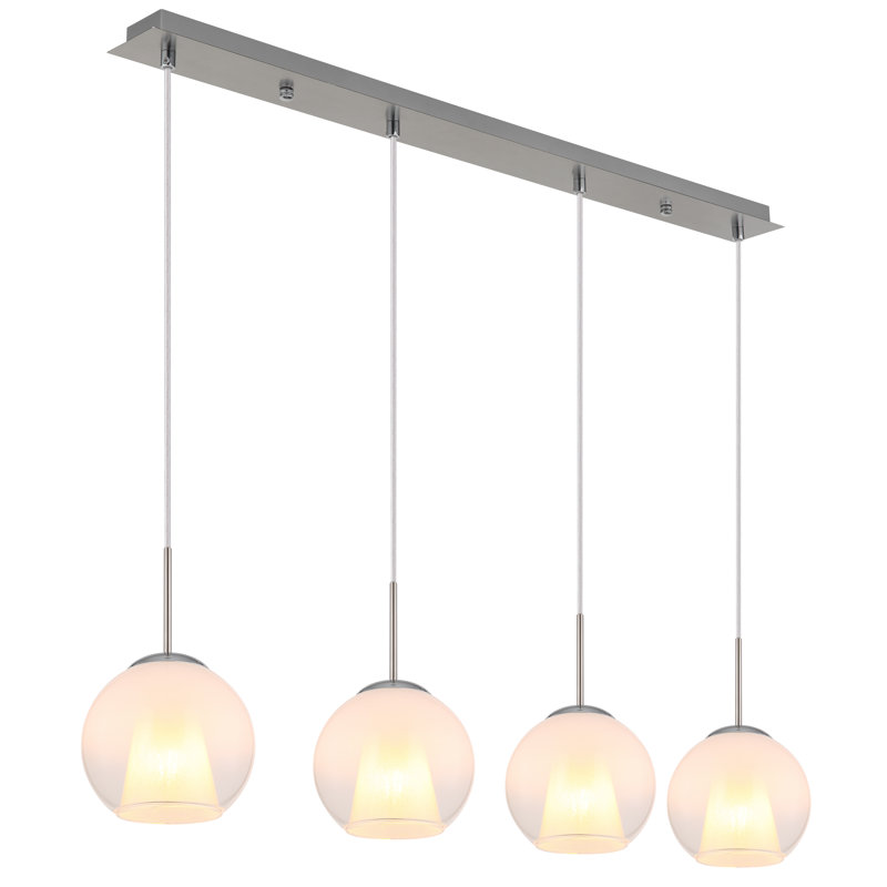 Decola 4 - Light Pendant, Opaline, Brushed nickel