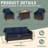 7-Person Outdoor Patio Conversation Rattan Seating Group With  2-In-1 Propane Fire Pit Table and Blue Cushions-1335551331