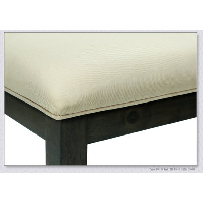 Bench, 44" Rectangular, Dining Room, Entryway, Kitchen, Hallway, Upholstered, Wood, Cream Fabric,  Solid Wood, Transitional