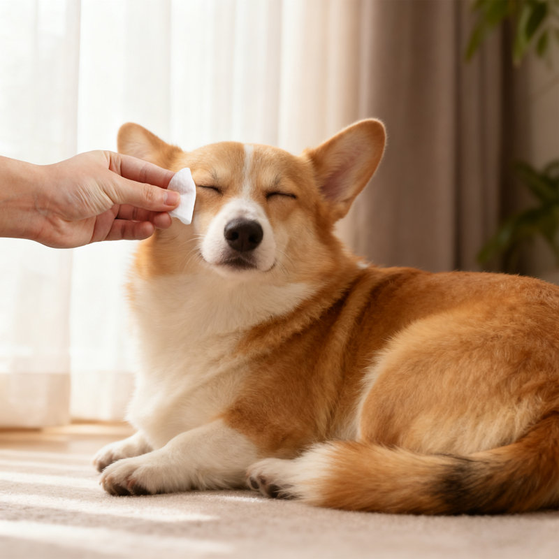Lingettes hypoallergéniques à œil de chien et teinture larme avec des extraits de camomille et de grain d'avoine (120 unités)