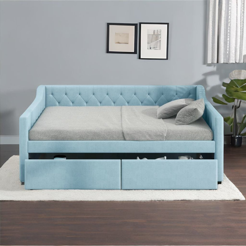 Starkisha Upholstered Daybed, Blue