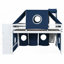 Lit mezzanine double avec tente et tour - Lit bleu durable (aucun sommier requis)-897813099-897813101