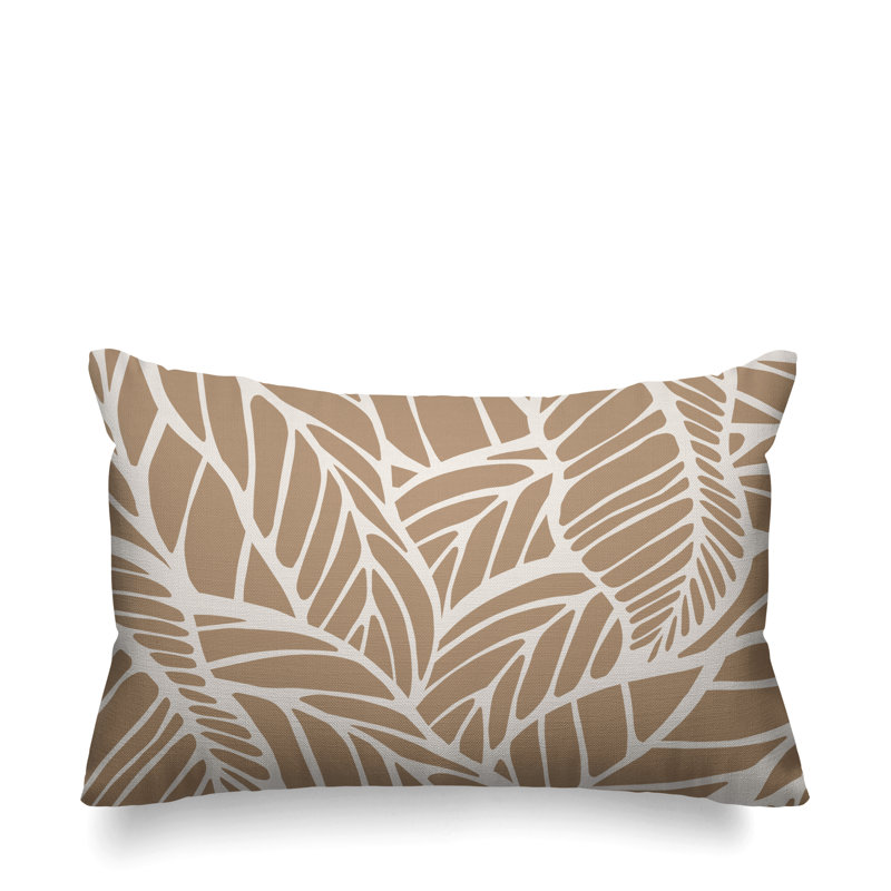 Housse et insert de coussin extérieur d'extérieur, Beige, 14 po x 20 po, Rectangle
