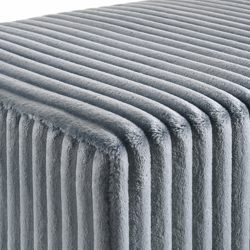 Banc rembourré en velours côtelé