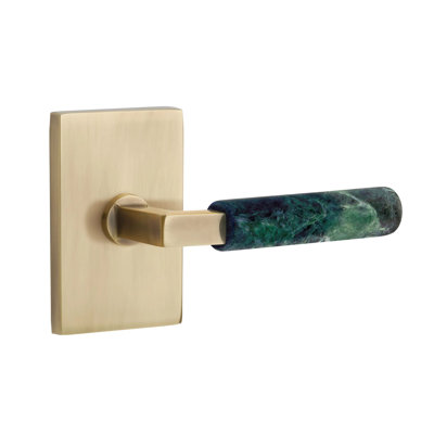 Mortaise d'intérieur Select Passage avec rosette rectangulaire moderne et L-Sq. Tige, levier en marbre
