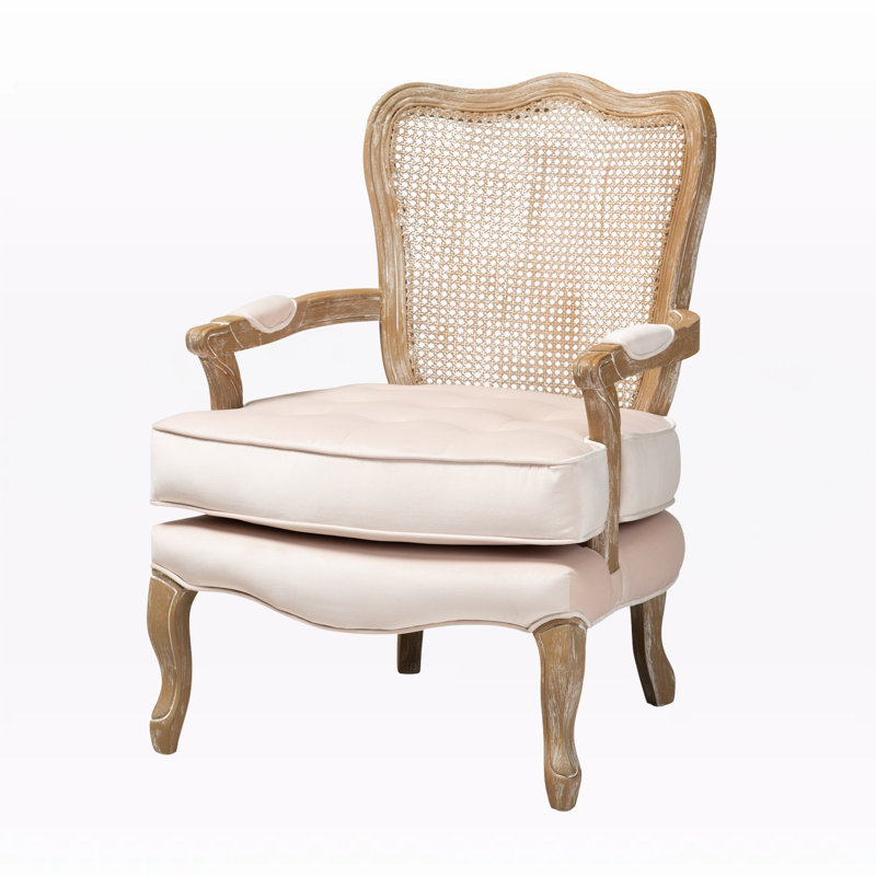 Abington Velvet Armchair, Light Beige