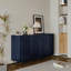Buffet moderne en bois laqué bleu, 4 tablettes réglables avec finition laquée. Pour l'entrée, la salle à manger. Tablettes, fabrication stable