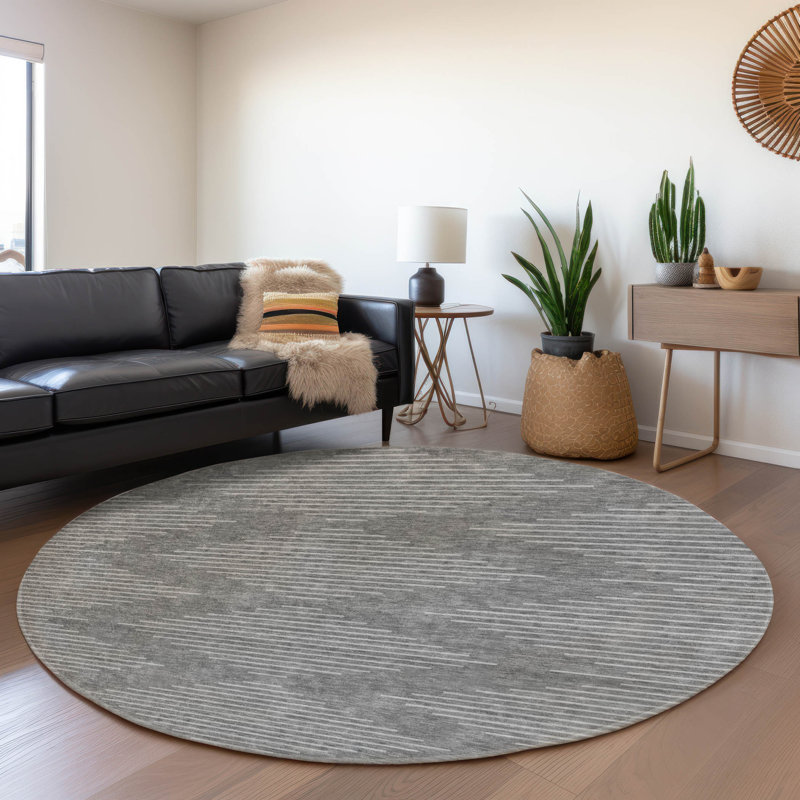Premium Machine Washable Colmenero AMF1016 Geometric Rug, Round 8'