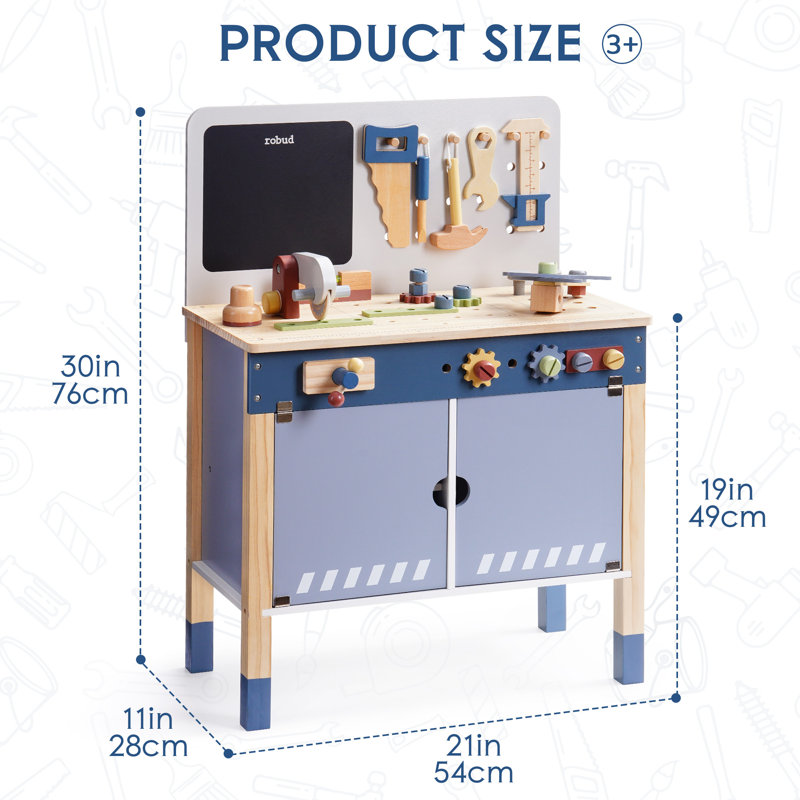 Établi à jouets en bois, grand outil de jeu en bois pour enfants, ensemble de construction créative Pretend Play