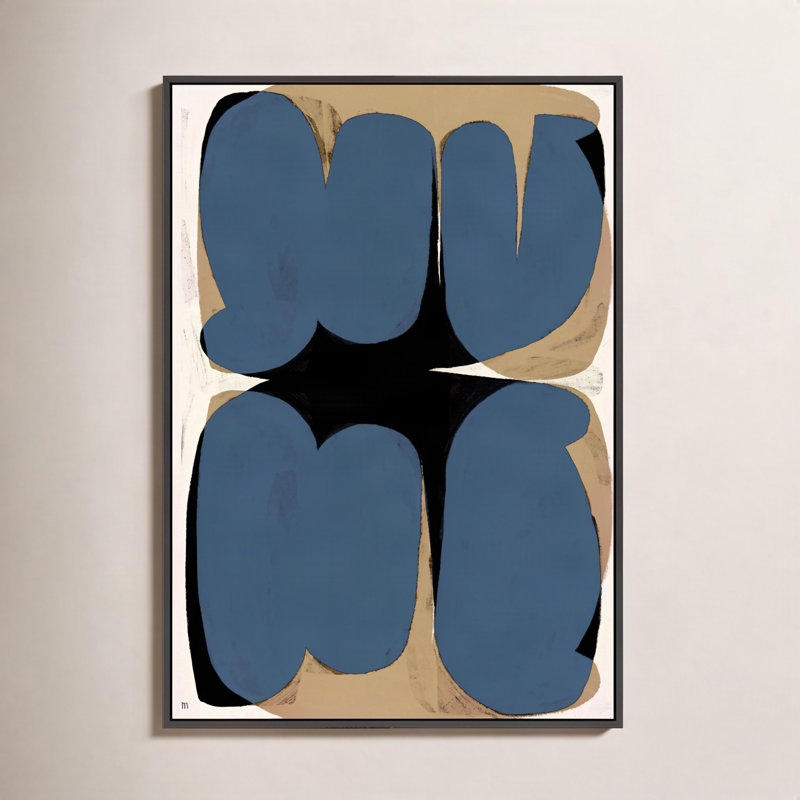 «Ziya Forme Astratte» par Marco Marella - impression, H 20 po x l 14 po x P 1,25 po, Toile avec cadre noir simple