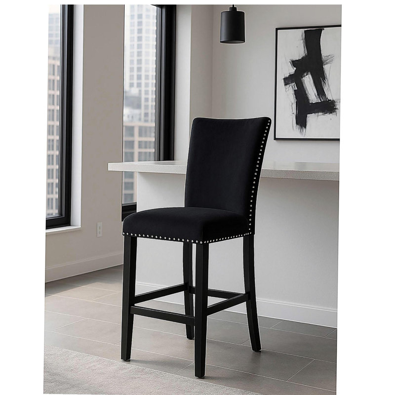 Ensemble de 2 tabourets de bar noirs Milkha
