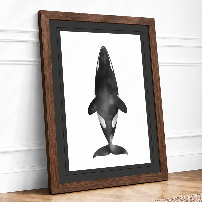Shark Study Japandi - Framed Print, Walnut, A1 - 84.1 x 59.4 cm