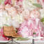 Adhésif mural à fleurs multicolores blanches et roses-88411282
