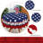 Patriotic American Flag Round Tablecloth - Washable Fabric Table Cover with Star Pattern, Scalloped Edge Decorative Tablecloth for Patio/Dining Room, Durable, 4th of July/Everyday Home Decor-120215122